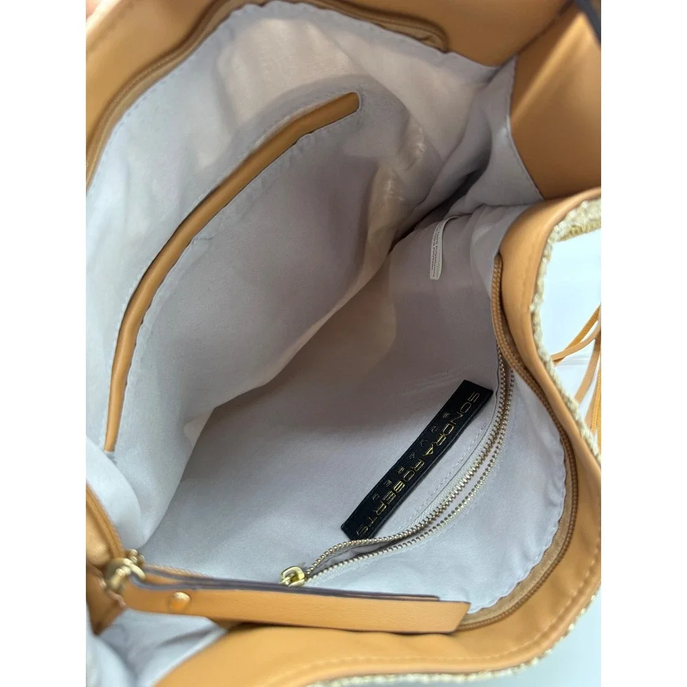 Sondra‎ Roberts Hobo Bag Large Gold New Woven Metallic Tassel 40-1124-3 NWT